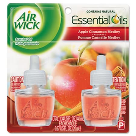 Air Wick 0.67 oz Scented Oil Refill, Warming - Apple Cinnamon Medley, Orange, 2PK 80420CT